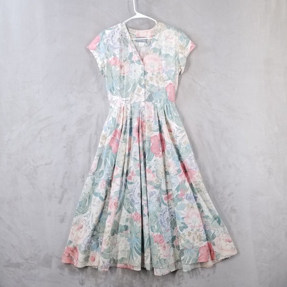 Carol Anderson Dresses & Skirts - Vintage Floral Midi Dress M 100% Cotton USA Made 50's Inspired Cottage Prairie